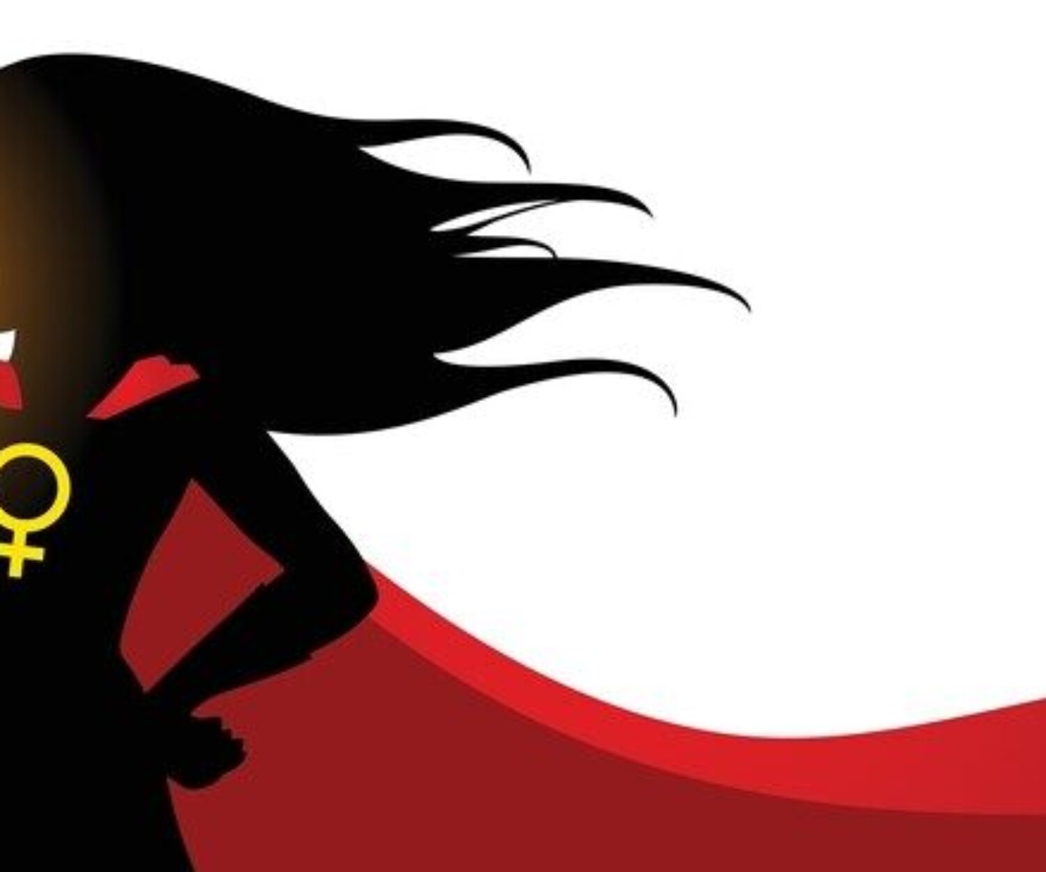 Woman wearing a red cape