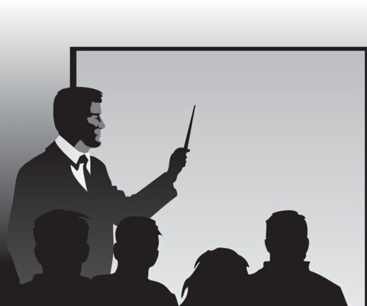 Graphic of teacher in classroom